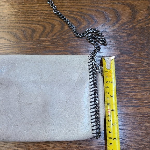 Borse In Pelle Chain Strap Beige Crossbody Bag - Picture 9 of 9